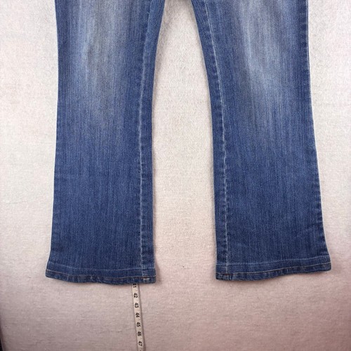 Boston Proper Flare Jeans Women 2 Embroidered Hippi Embellished Beaded Turquoise - Picture 18 of 19