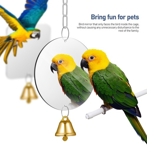 2Pcs Bird Mirror Toys Swing Hanging Ringer Parrot Cage Accessories for Parakeet - Bild 4 von 11