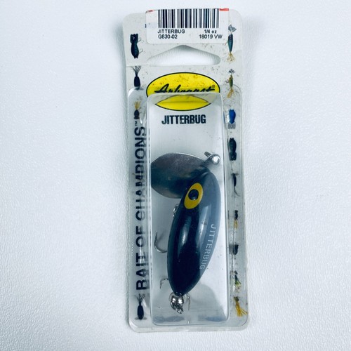 Lot 3 Fred Arbogast Jitterbug G630 1/4 Topwater Lures Black Black and Fire Tiger - Picture 10 of 12