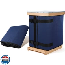 Beeveer 1 Pcs 24"x76'' Winter Bee Hive Wrap for 8 and 10 Frame Hives Adjustab