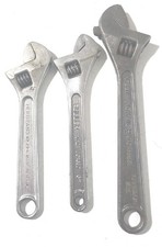 Lot of 3 Vintage Adjustable Wrenches Mckaig-Hatch, Herbrand, Fuller 6" & 8" Set