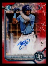2022 Bowman Chrome - Prospect Autographs Willy Vasquez #CPA-WVZ Red Wave /5