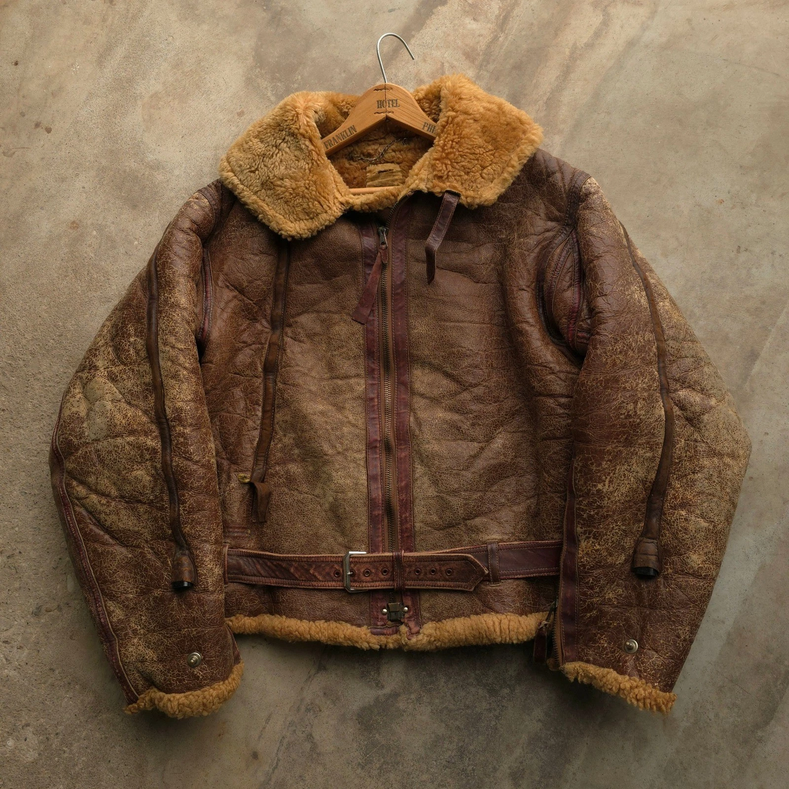 Vintage 1930s Brown Irvin Flight Jacket 40 WW2 RAF Shearling Sheepskin image 23