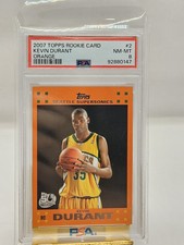 Kevin Durant 2007-08 Topps Rookie Card Orange Variant #2 PSA 8 NM-MT HOF 