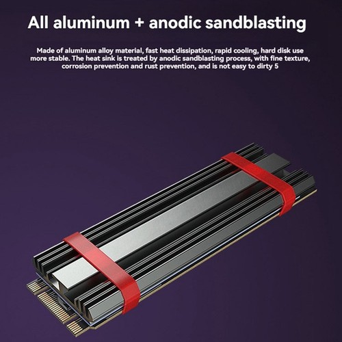 M.2 NVMe SSD-Kühlkörper M2 2280 Festplattenkühlkörper Aluminiumkühler mit W6648 - Afbeelding 2 van 8
