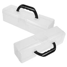 2 Pcs Transparent Brush Storage Box Watercolor Holder Art Supply Organizer Case