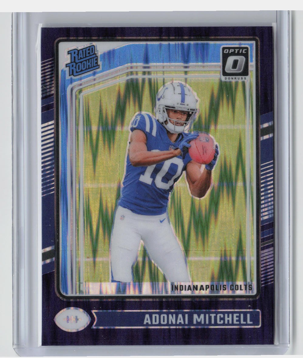 2024 Donruss Optic #203 Adonai Mitchell Purple Shock