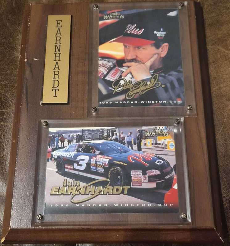 Dale Earnhardt 1998 NASCAR Winston Cup Vintage Plaque with Two Cards & Nameplate