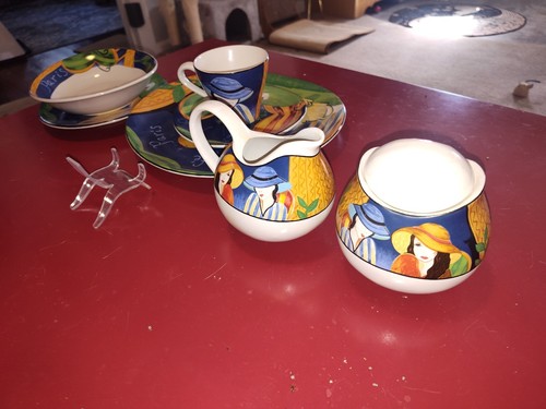 Vintage Sango Art Deco Cafe Paris 40 Piece Place Setting Plates, Bowl, Cup China - Picture 18 of 20