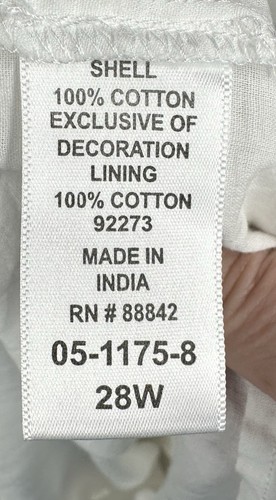 Abito Donna All'interno Midi Cambio Taglia XXXL 28w Bianco Maniche Corte A - Foto 12 di 13