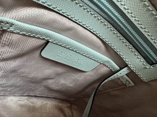 Michael Kors Jet Set Medium Snap Pocket Tote Celadon/Azure Aqua Blue NWT - Picture 11 of 15