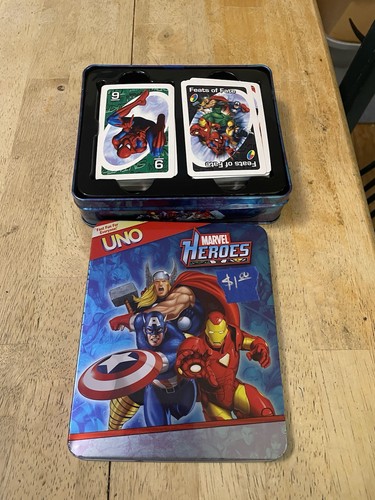 UNO Marvel Heroes Card Game in Collector's Tin Missing 1 Card - Picture 2 of 7