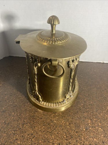 Vintage Brass Mid Century Tea And Biscuit Caddy With Patina - Picture 5 of 9