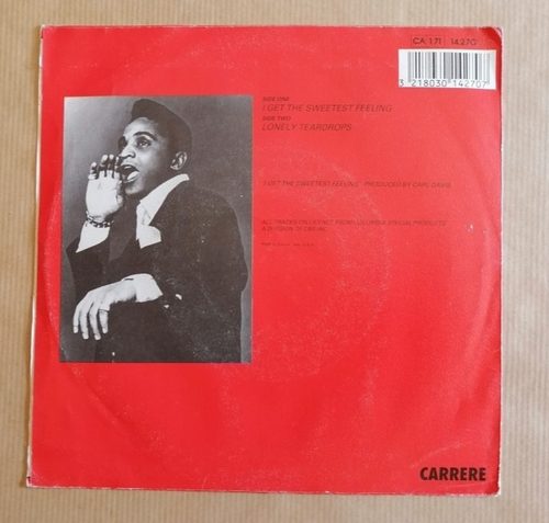 JACKIE WILSON I Get The Sweetest Feeling / Lonely Teardrops 7" 45T CARRERE 14270 - Picture 2 of 2