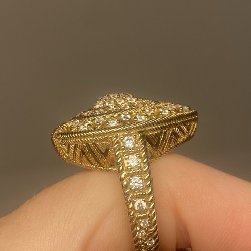 Collana e anello Judith Ripka argento sterling tono oro, collana girocollo, ciondolo - Foto 3 di 9