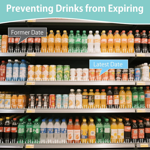 Organizzatore Bevande per Frigo 5 Fila Spingi Automatico Scivola Larghezza Regolabile Soda - Foto 6 di 9