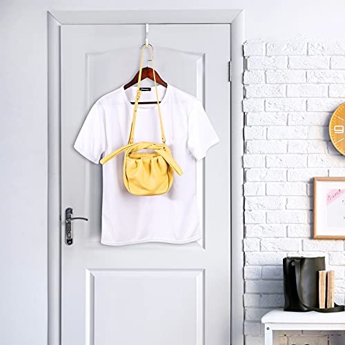 2 Pcs Over The Door Hooks Over Door Hanger Sturdy Valet Hooks Mounted White - Bild 4 von 6