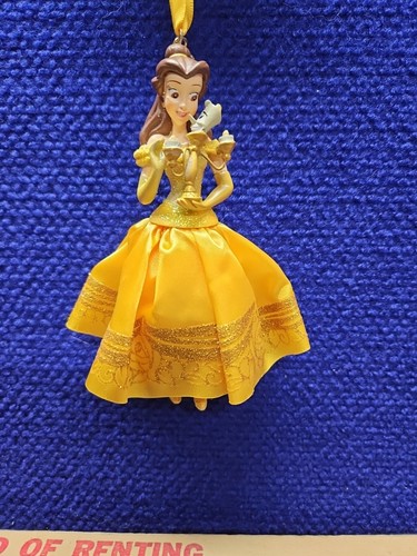 Disney Skizzenbuch Die Schöne und das Biest Belle Glitzer Kleid Ornament Neu mit Etikett - Bild 3 von 9