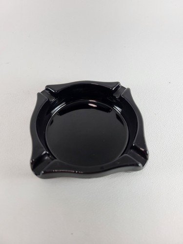 Vintage Black Square Ashtray Pressed Glass MCM Mid Century Modern ~3.5 in - Picture 1 of 3