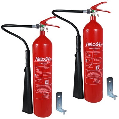 Feuerlöscher 5kg CO2 Kohlendioxid 89B Löscher mit Halterung Brandbekämpfung 2x
