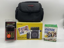 Fujifilm Instax Wide 300 Instant Film Camera Black/Silver w/ Film, Strap, Manual