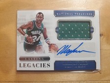 2018-19 Panini National Treasures Mark Aguirre LASTING LEGACY Patch Auto /49