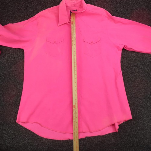 Wrangler Brushpopper Hemd Herren 17,5 35 Neon Pink Western Knopfleiste X-Long Tails - Bild 8 von 12