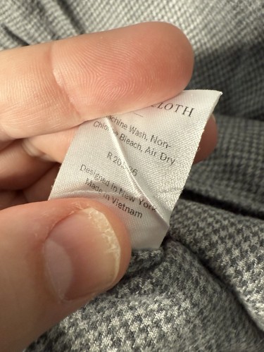 Proper Cloth Houndstooth Cotton Shirt Mens 20.5 36 Button Front Long Sleeve - Picture 4 of 4