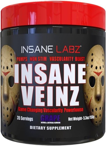 Insane Labz Insane Veinz Stim-Free Pumps Nitric Oxide Pre-Workout 4 Flavors New - Picture 11 of 12