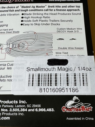 Z-man Jackhammer Baby Jack 1/4oz 3/0 Hook Smallmouth Magic - Picture 4 of 4