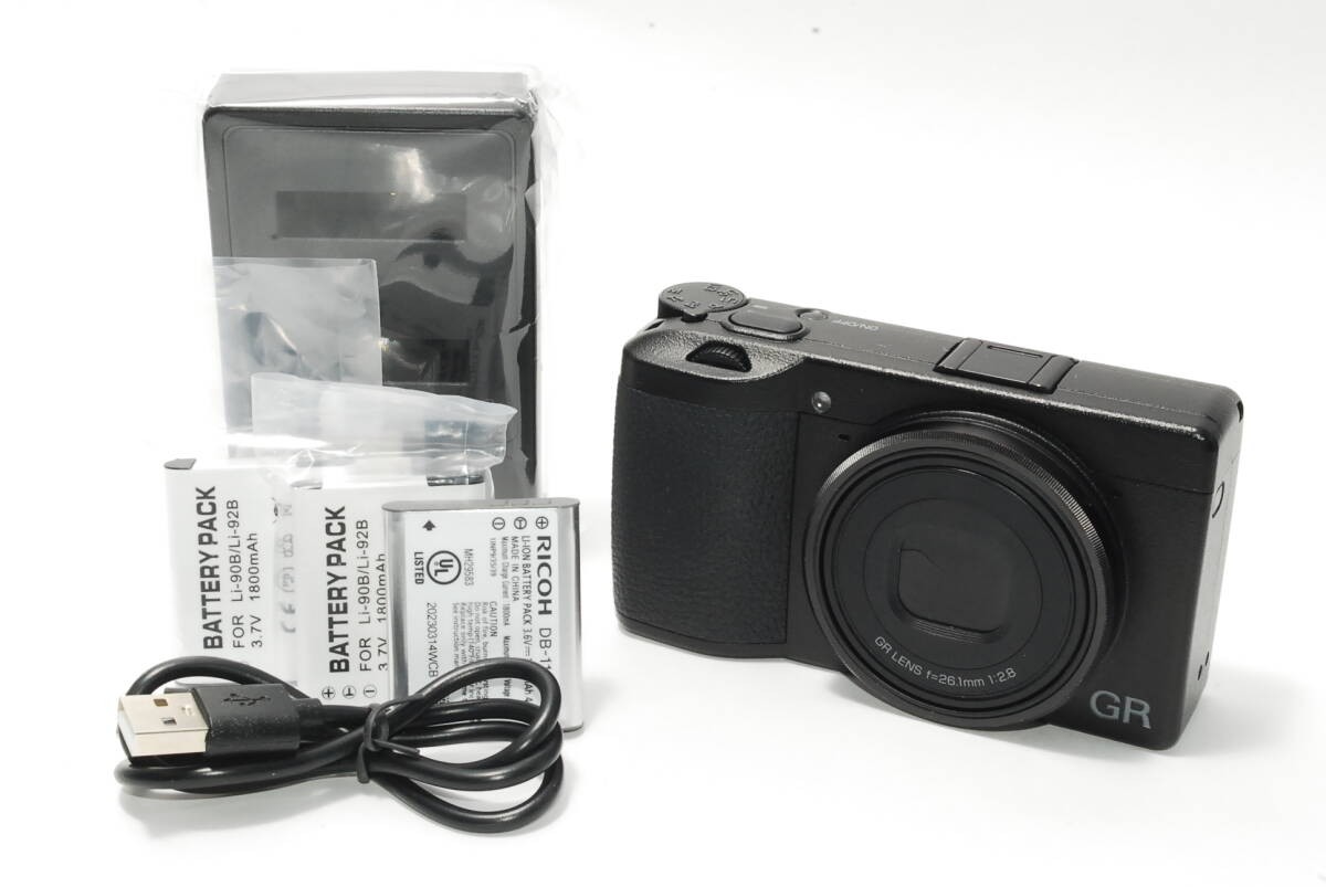 Ricoh GR IIIx Compact Digital Camera 3 Batteries Included