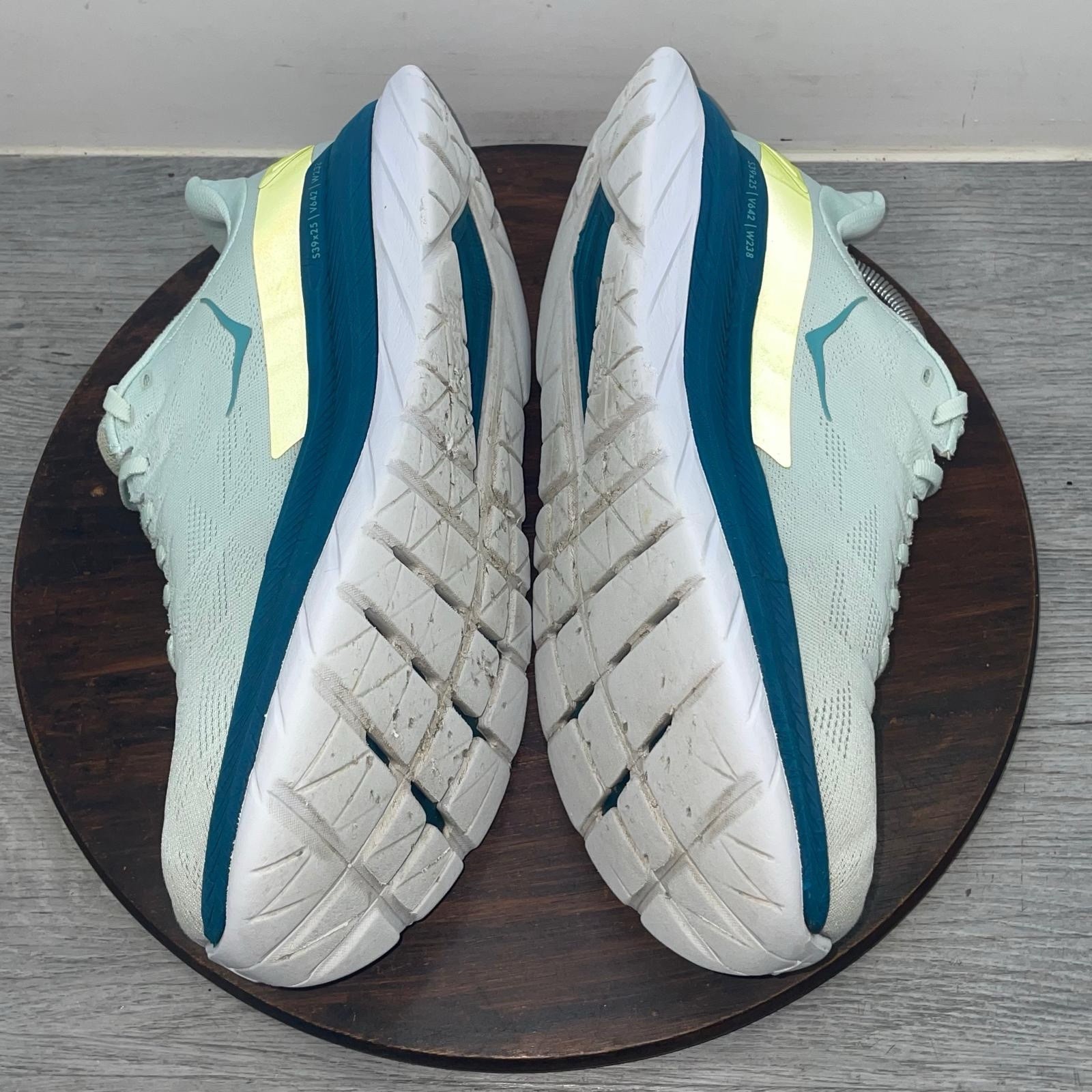 HOKA One One Mach 4 Running Shoes Mens Size 9.5 D Blue Glass/Evening Primrose thumbnail 7