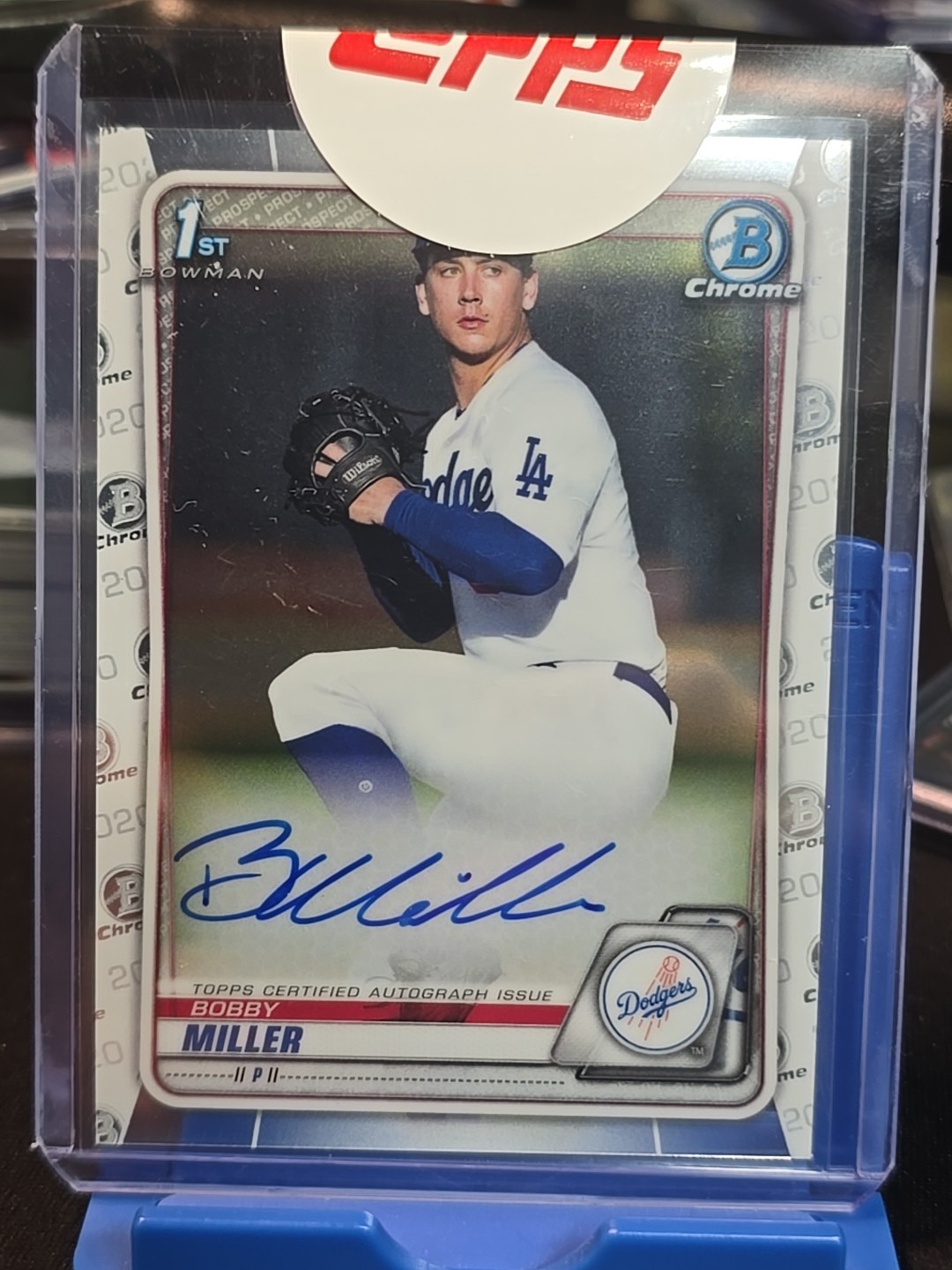 2020 Bowman Chrome 1st Bobby Miller Prospect Autograph Auto Dodgers