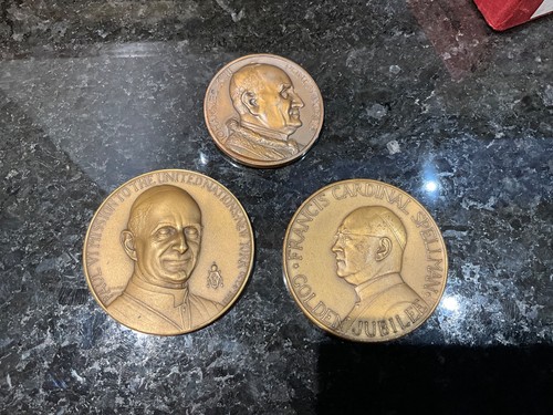 Lot of three Bronze Catholic Papal Medals