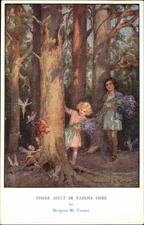 A/s MARGARET W TARRANT Must be Fairies Little Girl w Fairy MEDICI Vintage PC