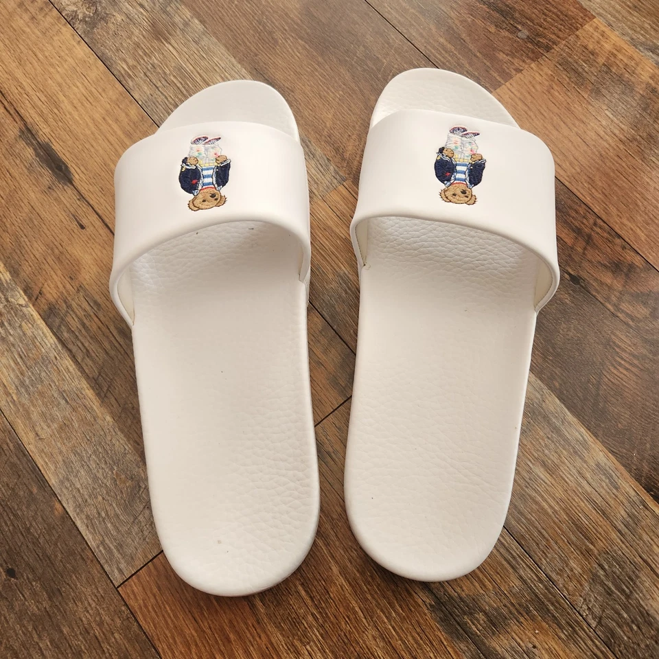 Ralph Lauren Polo Bear белый горки тапочки классический свитер логотип мужской 15 опрятный - Изображение 3 из 4