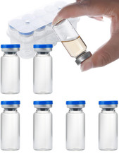 10ml Glass Vials for Injections, Self-Healing Injection Port, Empty Vials for...