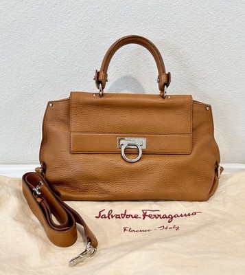 Salvatore Ferragamo Gancini Sofia Bag in Brown with Dust Bag