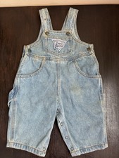 GUESS Baby Overalls 18 Months Blue Light Wash Denim 90s Vintage, USA Made