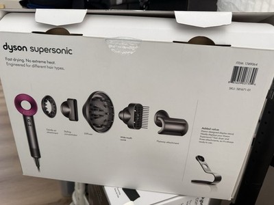Dyson Supersonic Standard Hair Dryer Black/Pink w/ 5 Attachments and stand