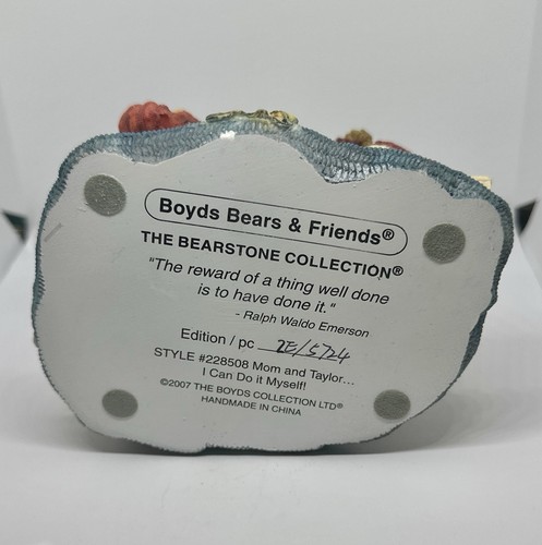 2007 Boyd's Bears Mom and Taylor "I Can Do It Myself" figurine with Box. - Picture 5 of 7