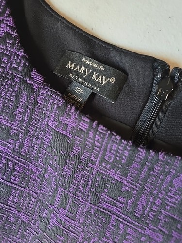 MARY KAY DIRECTOR SUIT DRESS, SIZE 12P PURPLE & BLACK, TWINHILL EUC - Picture 2 of 9