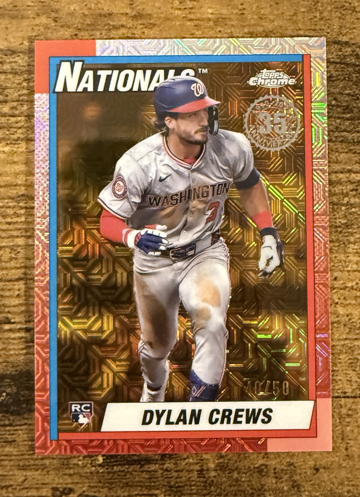 2025 Topps Series 1 Dylan Crews RC 1990 Silver Pack GOLD Mojo /50 Nationals SSP