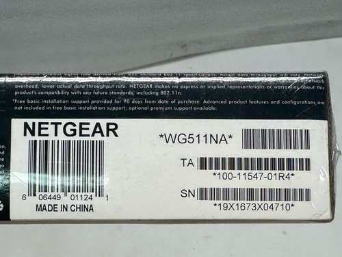 Netgear WG511 54Mbps Wireless PC Card WG511VCNA 2.4Ghz 802.11g WiFi Internet - Picture 11 of 11