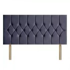 Monaco Chesterfield Headboard Plush Fabric Padded Lined, Divan Bed Bedroom