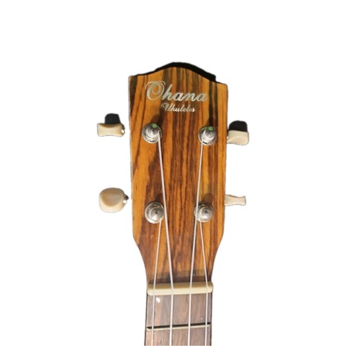 Ohana SK-25Z Zebrawood Ukulele 21" with Hard Storage Case - Picture 3 of 11
