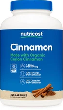 Nutricost Cinnamon Capsules (240 capsules) 1200mg per serving - Gluten-Free