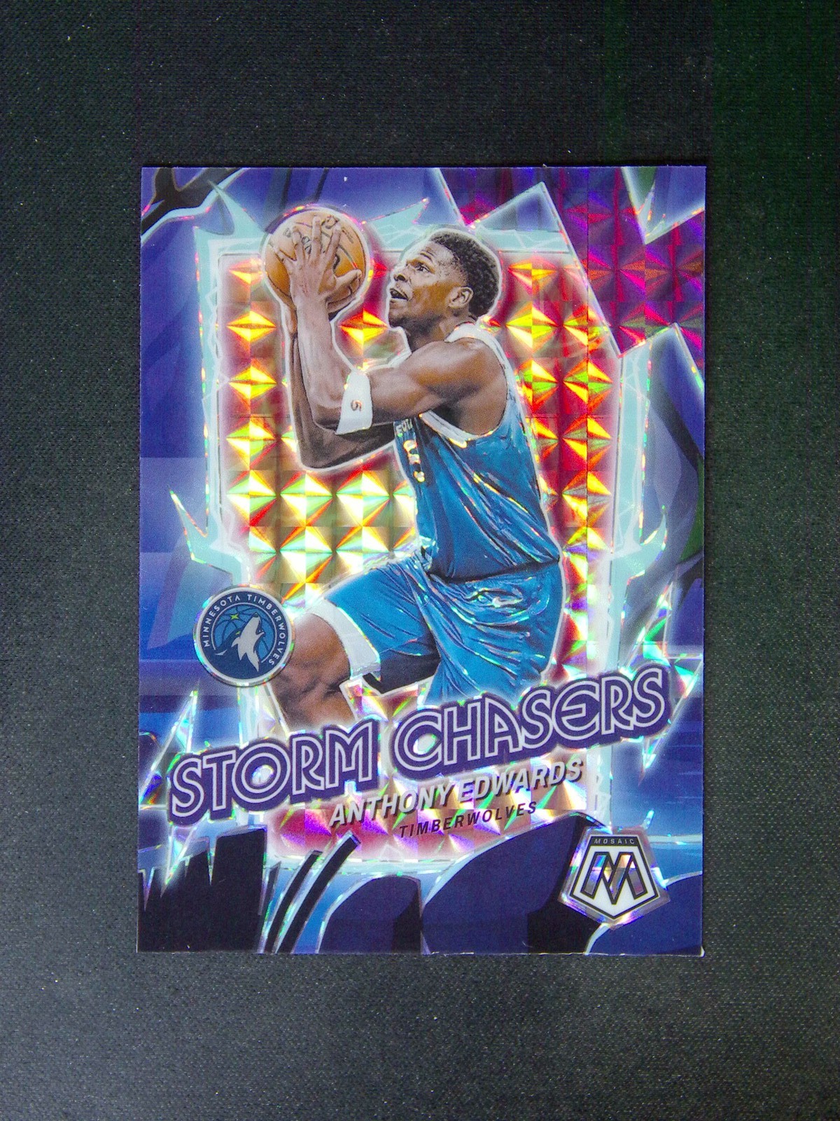 2023-24 Panini Mosaic Anthony Edwards #18 Storm Chasers SP