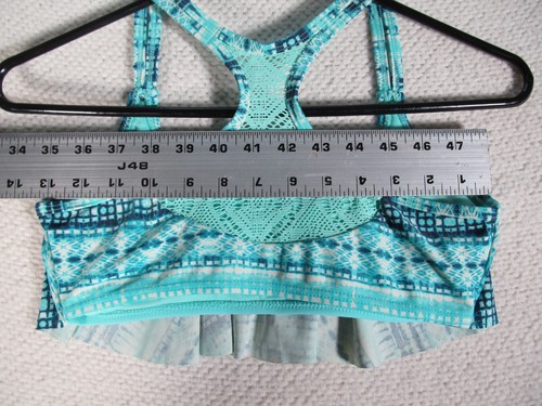 SO Bikini Swim Top Womens Junior Small Turquoise Razor Back Padded - Picture 13 of 13