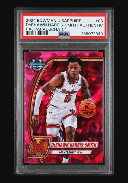 2024 Bowman U Sapphire DeShawn Harris-Smith Padparadadscha 1/1 PSA Authentic